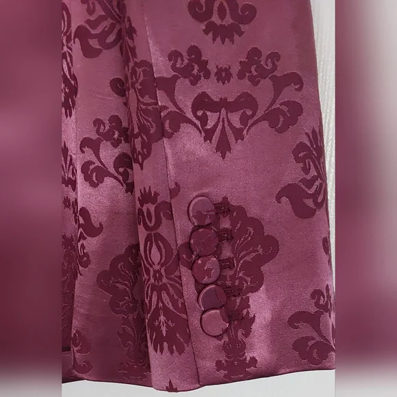 NWT...CINQ @ SEPT FAYE FLORAL BAROQUE SATIN JACQUARD 2 PIECE SUIT 8 - Picture 7 of 13